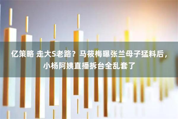 亿策略 走大S老路？马筱梅曝张兰母子猛料后，小杨阿姨直播拆台全乱套了