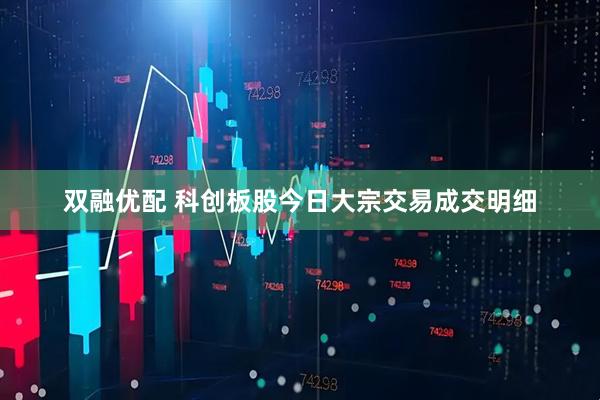 双融优配 科创板股今日大宗交易成交明细